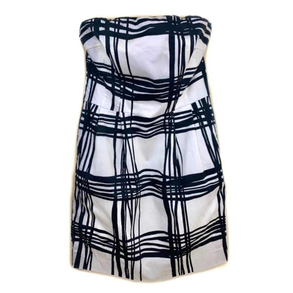 Express black& white strapless mini cocktail dress